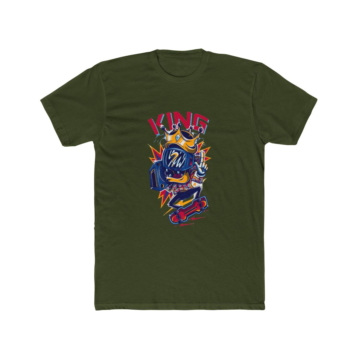 T Shirt King Crown Camera Cartoon Graphic T Shirt - Bold Fan Tee - alternate angle 3, merchandise