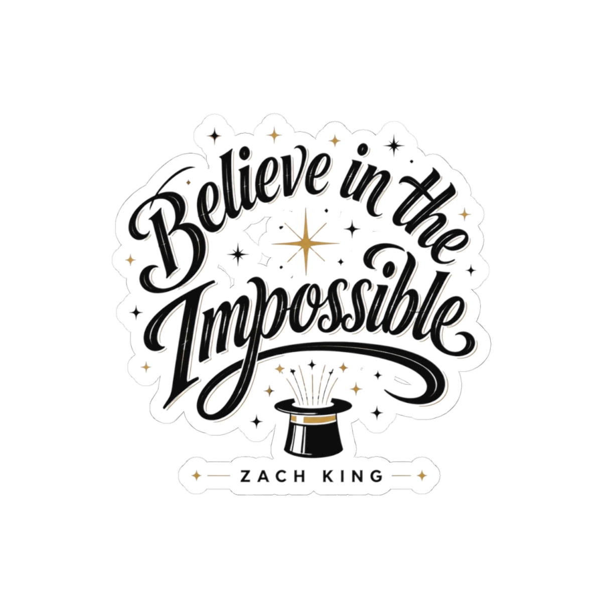 Zach King "Believe in the Impossible" Sticker - alternate angle 2, merchandise