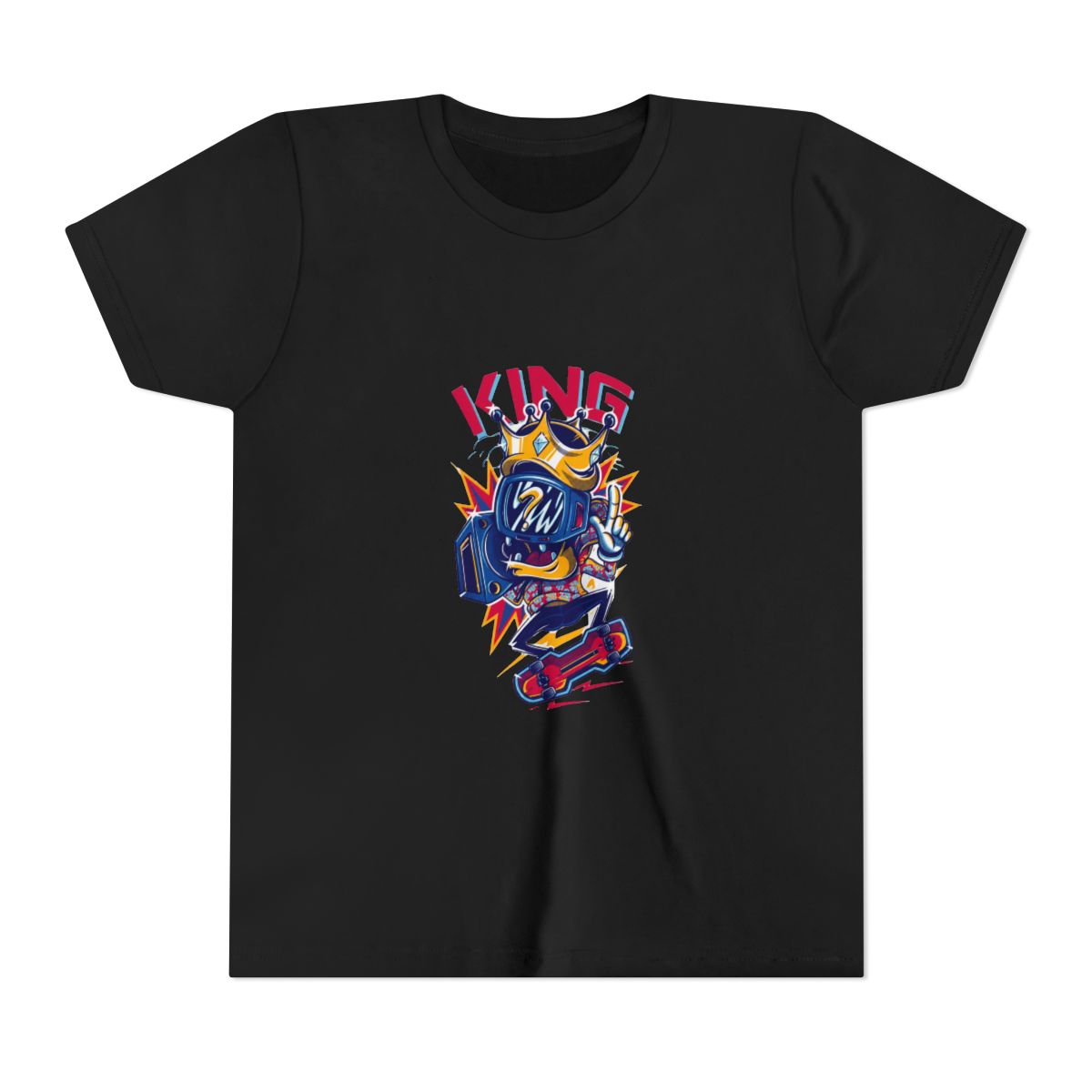 T Shirt King Crown Camera Cartoon Graphic T Shirt - Bold Fan Kids Tee - alternate angle 2, merchandise