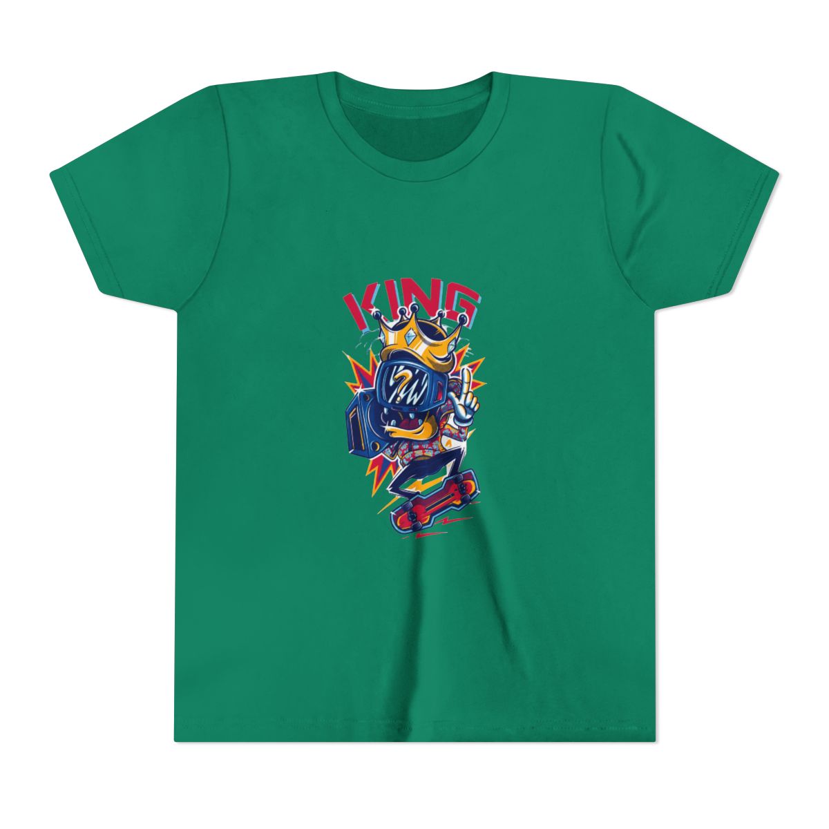 T Shirt King Crown Camera Cartoon Graphic T Shirt - Bold Fan Kids Tee - alternate angle 3, merchandise