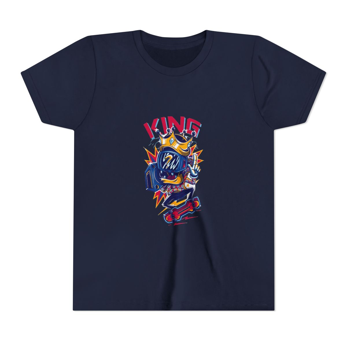 T Shirt King Crown Camera Cartoon Graphic T Shirt - Bold Fan Kids Tee - alternate angle 2, merchandise