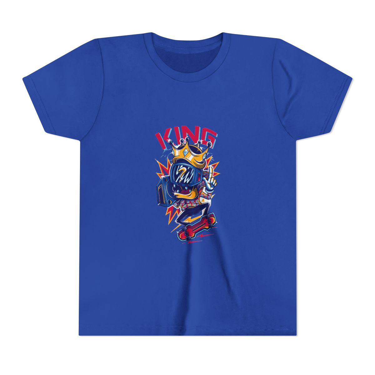 T Shirt King Crown Camera Cartoon Graphic T Shirt - Bold Fan Kids Tee - alternate angle 4, merchandise