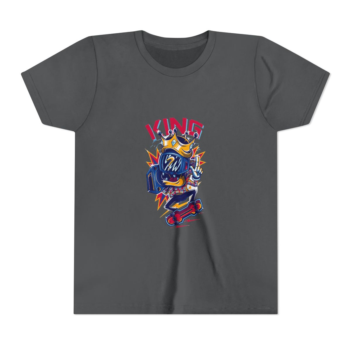 T Shirt King Crown Camera Cartoon Graphic T Shirt - Bold Fan Kids Tee - alternate angle 5, merchandise